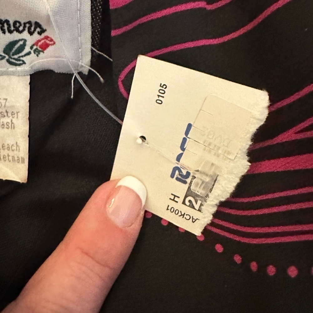 New 14 Y2K Vintage DJ Simmons A-Line Pink-black Slip dress resortwear summer - Picture 6 of 11